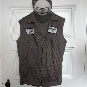 Spirit Halloween Funny Mechanic Shirt and Hat